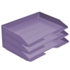 Acrimet Stackable Letter Tray 3 Tier Side Load Plastic Desktop File Organizer (Solid Purple Color) Code.219.L.O - Image 1 of 0