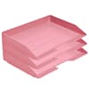 Acrimet Stackable Letter Tray 3 Tier Side Load Plastic Desktop File Organizer (Solid Pink Color) Code.219.R.O - Image 1 of 0