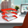 Acrimet Facility 3 Tier Letter Tray (Clear Red Color) Code 255.7 - Image 3 of 0