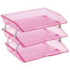 Acrimet Facility 3 Tier Letter Tray (Clear Pink Color) Code 255.8 - Image 1 of 0