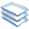 Acrimet Facility 3 Tier Letter Tray Front Load (Clear Blue Color) - Image 2 of 0