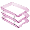 Acrimet Facility 3 Tier Letter Tray Front Load(Clear Pink Color) Code 265.8 - Image 2 of 0