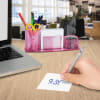 Acrimet Millennium Desk Organizer Pencil Paper Clip Cup Holder (With Paper) (Clear Pink Color) Code 740.8 - Image 4 of 0