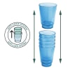 Acrimet Plastic Cup, Reusable, 10oz | 300ml, Tumbler Water, Machine Washable, Stackable, Drinking Cup, Shatter Proof, Durable (Blue Color) - (Set of 10) - Image 3 of 0