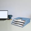 Acrimet Horizontal Triple File Folder Organizer (Solid Blue Color) Code 860.AO - Image 3 of 0