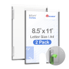 Acrimet Wall Mount Sign Holder Display 9 1/8" x 12 1/2" Self Adhesive (A4 - Letter Size) (2 Pack) (Clear Crystal) - Image 1 of 0