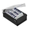 Acrimet 3 X 5 Card File Holder Organizer Metal Base Heavy Duty (Black Color with Crystal Plastic Lid Cover) Code 921.7 - Image 1 of 0