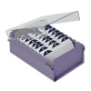 Acrimet 3 X 5 Card File Holder Organizer Metal Base Heavy Duty (Purple Color with Crystal Plastic Lid Cover) Code 921.9 - Image 1 of 0