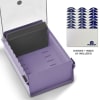 Acrimet 3 X 5 Card File Holder Organizer Metal Base Heavy Duty (Purple Color with Crystal Plastic Lid Cover) Code 921.9 - Image 4 of 0