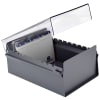Acrimet 4 X 6 Card File Holder Organizer Metal Base Heavy Duty (Gray Color with Crystal Plastic Lid Cover) Code 922.3 - Image 2 of 0