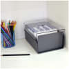 Acrimet 4 X 6 Card File Holder Organizer Metal Base Heavy Duty (Gray Color with Crystal Plastic Lid Cover) Code 922.3 - Image 4 of 0