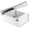 Acrimet 4 X 6 Card File Holder Organizer Metal Base Heavy Duty (White Color with Crystal Plastic Lid Cover) Code 922.8 - Image 3 of 0