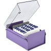 Acrimet 4 X 6 Card File Holder Organizer Metal Base Heavy Duty (Purple Color with Crystal Plastic Lid Cover) Code 922.9 - Image 1 of 0