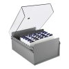 Acrimet 5 X 8 Card File Holder Organizer Metal Base Heavy Duty (Gray Color with Crystal Plastic Lid Cover) Code 923.3 - Image 1 of 0