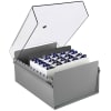 Acrimet 5 X 8 Card File Holder Organizer Metal Base Heavy Duty (Gray Color with Crystal Plastic Lid Cover) Code 923.3 - Image 2 of 0