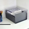 Acrimet 5 X 8 Card File Holder Organizer Metal Base Heavy Duty (Gray Color with Crystal Plastic Lid Cover) Code 923.3 - Image 5 of 0