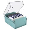 Acrimet 5 X 8 Card File Holder Organizer Metal Base Heavy Duty (Green Color with Crystal Plastic Lid Cover) Code 923.6 - Image 1 of 0