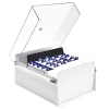 Acrimet 5 X 8 Card File Holder Organizer Metal Base Heavy Duty (White Color with Crystal Plastic Lid Cover) Code 923.8 - Image 1 of 0