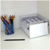 Acrimet 5 X 8 Card File Holder Organizer Metal Base Heavy Duty (White Color with Crystal Plastic Lid Cover) Code 923.8 - Image 5 of 0