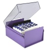 Acrimet 5 X 8 Card File Holder Organizer Metal Base Heavy Duty (Purple Color with Crystal Plastic Lid Cover) Code 923.9 - Image 1 of 0