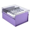 Acrimet 5 X 8 Card File Holder Organizer Metal Base Heavy Duty (Purple Color with Crystal Plastic Lid Cover) Code 923.9 - Image 2 of 0