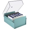 Acrimet 6 x 9 Card File Holder Organizer Metal (AZ Index Cards and Divider Included) (Green Color with Crystal Plastic Lid Cover) 924.6 - Image 1 of 0