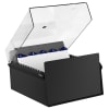 Acrimet 6 x 9 Card File Holder Organizer Metal (AZ Index Cards and Divider Included) (Black Color with Crystal Plastic Lid Cover) 924.7 - Image 2 of 0