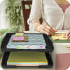 Acrimet Traditional Letter Tray 2 Tier Front Load Design (Black) - Image 4 of 0