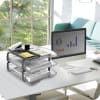 Acrimet Traditional Letter Tray 3 Tier Front Load Design (Clear Crystal) - Image 2 of 0