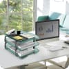 Acrimet Traditional Letter Tray 3 Tier Front Load Design (Clear Green) - Image 2 of 0