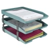 Acrimet Traditional Letter Tray 3 Tier Front Load Design (Solid Green) - Image 1 of 0