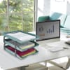 Acrimet Traditional Letter Tray 3 Tier Front Load Design (Solid Green) - Image 2 of 0