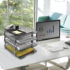 Acrimet Traditional Letter Tray 4 Tier Front Load Design (Smoke) - Image 2 of 0