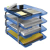 Acrimet Traditional Letter Tray 4 Tier Front Load Design (Clear Blue) - Image 1 of 0