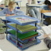 Acrimet Traditional Letter Tray 4 Tier Front Load Design (Clear Blue) - Image 3 of 0