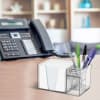 Acrimet Desk Organizer Pencil Paper Clip Holder (Crystal Color) (With Paper) - Image 3 of 0