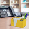 Acrimet Desk Organizer Pencil Paper Clip Holder (Yellow Color) (With Paper) - Image 3 of 0