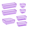 Acrimet Desk Drawer Organizer Clear Purple 7 Pack 4 Sizes 975.2 - Image 1 of 0