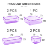 Acrimet Desk Drawer Organizer Clear Purple 7 Pack 4 Sizes 975.2 - Image 2 of 0