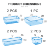Acrimet Desk Drawer Organizer Clear Blue 7 Pack 4 Sizes 975.4 - Image 2 of 0
