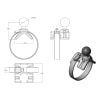 RAM-B-108BU rail mounting base with 1" B-size RAM ball, V-shaped saddle clamp for 1â€“2.1" rails, marine-grade aluminum, adjustable connection. - Image 3 of 0