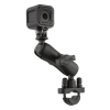 RAM-B-149Z-GOP1U U-bolt mount with double socket arm and custom GoPro adapter, fits 0.5"â€“1.25" rails, adjustable for optimal camera positioning. - Image 2 of 0