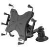RAM dual articulating suction cup mount with double socket arm and X-Grip cradle, holding a 11" tablet on curved or flat surfaces. - Image 2 of 0