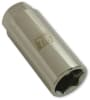 Aviation spark plug socket with thin-wall, deep well design and 7/8" hex, shown ready for use with Champion or Tempest plugs in tight engine bays. - Image 2 of 0