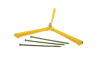 Millennium Outdoors C101 Claw Earth Anchor with yellow aluminum legs and deep-driving spikes, designed for strong, secure ground anchoring. - Image 1 of 0