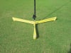 Millennium Outdoors C101 Claw Earth Anchor with yellow aluminum legs and deep-driving spikes, designed for strong, secure ground anchoring. - Image 2 of 0