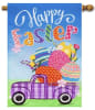 Easter Plaid Truck Burlap House Flag - Image 1 of 0
