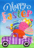 Easter Plaid Truck Burlap House Flag - Image 2 of 0