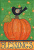 Blessings Bird on Pumpkin Decorative House Flag - Image 2 of 0