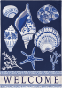 Chinoiserie Seashells Burlap Decorative House Flag - Image 2 of 0